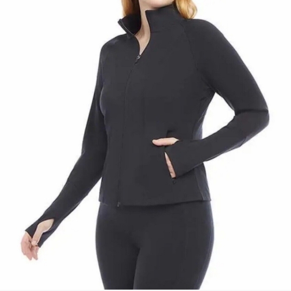 NWT Danskin Black Brushed Yoga Jacket Full-Zip Jacket L - Picture 2 of 4